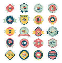 coffee badge design flat background set, eps10