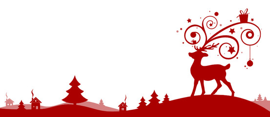 Rentier mit geschmücktem Geweih © SimpLine