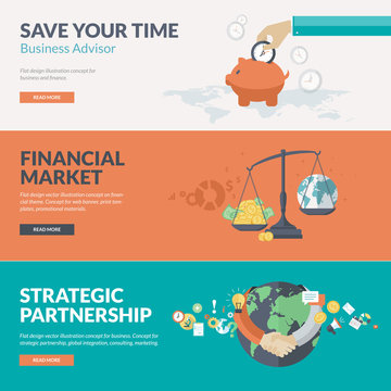 Flat design concepts for business and finance