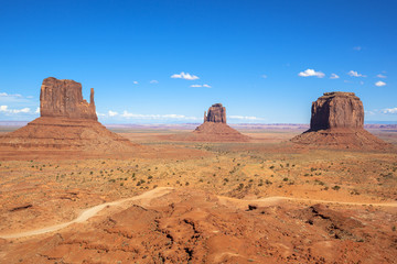 Monument valley under the blue sky