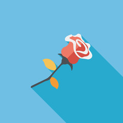 Valentine's Day flower flat icon with long shadow,eps10
