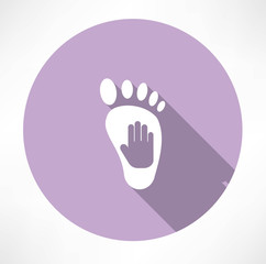 leg and hand print icon