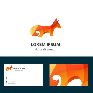 Abstract logo fox. Modern vector design cartoon.
