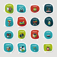 baby bubble speech banner design flat background set, eps10