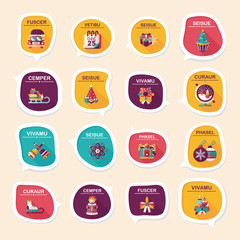 Christmas bubble speech banner design flat background set, eps10