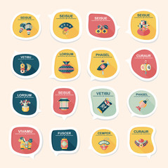 Chinese New Year bubble speech flat banner design flat backgroun