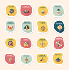 Chinese New Year bubble speech flat banner design flat backgroun