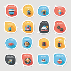 Coffee bubble speech flat banner design flat background set, eps