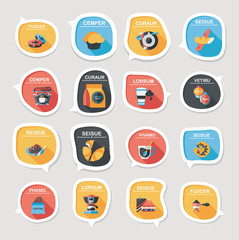 Coffee bubble speech flat banner design flat background set, eps