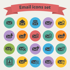 Vector black email icons set