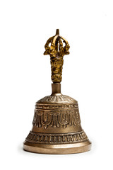 Tibetan buddhist ceremonial religious bell isolated