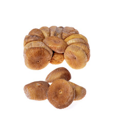 heap of dried figs isolated on white background