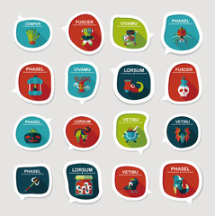 Halloween bubble speech banner design flat background set, eps10
