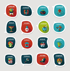 Halloween bubble speech banner design flat background set, eps10