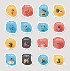 Halloween bubble speech banner design flat background set, eps10
