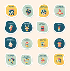 Halloween bubble speech banner design flat background set, eps10