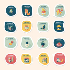 Halloween bubble speech banner design flat background set, eps10