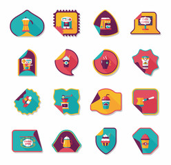 Coffee sticker flat banner background set, eps10