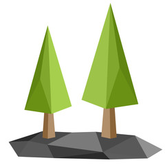 Geometric Low-poly Trees