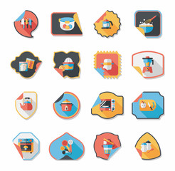 Kitchenware sticker flat banner background set, eps10