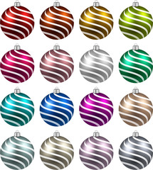 Set of realistic color christmas balls.