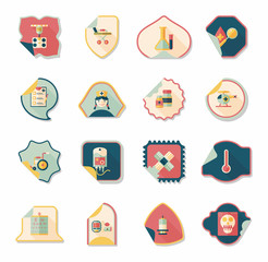 Hospital sticker flat banner background set, eps10