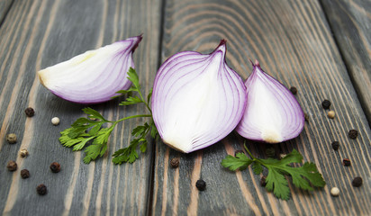 Onion with parsley and pepper