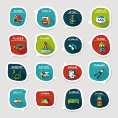 Pet bubble speech flat banner design background set, eps10