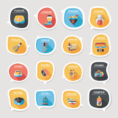 Pet bubble speech flat banner design background set, eps10