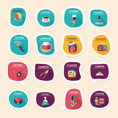 Pet bubble speech flat banner design background set, eps10