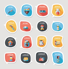 Pet bubble speech flat banner design background set, eps10