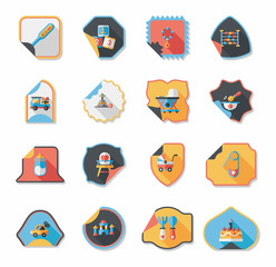 baby sticker banner design flat background set, eps10