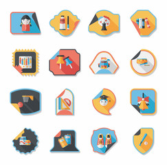 school sticker flat banner background set, eps10