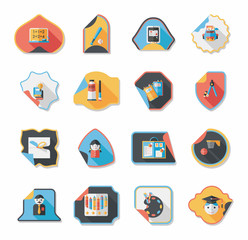 school sticker flat banner background set, eps10