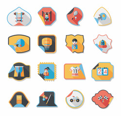 Sport sticker flat banner background set, eps10