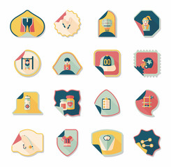 Sport sticker flat banner background set, eps10