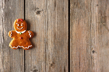 Christmas homemade gingerbread girl cookie