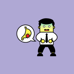 Businessman suffering from gastritis.