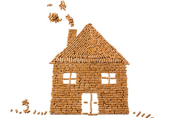 Haus aus Pellets zum heizen
