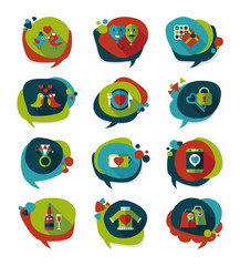 Valentine’s Day speech bubble banner flat design background se