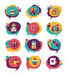 Valentine’s Day speech bubble banner flat design background se