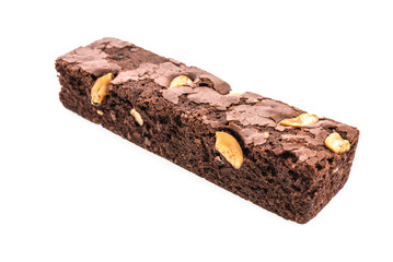 Brownie isolated on white background