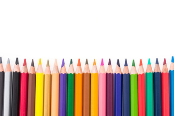 Colorful pencil isolated on white background