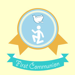 Obraz premium First Communion illustration over color background