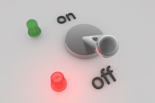 On or off - button with green and red LED lights