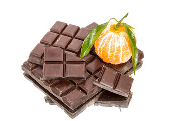 mandarine and chocolate tablet