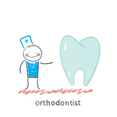 orthodontist is with great teeth
