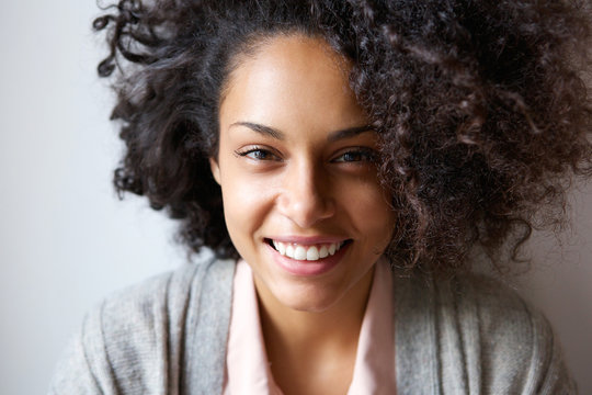 Portrait of a beautiful young african american woman smiling