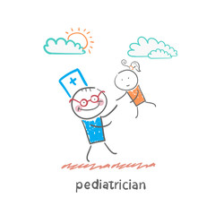 pediatrician playing with child