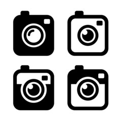 Hipster Photo or Camera Icons Set. Vector